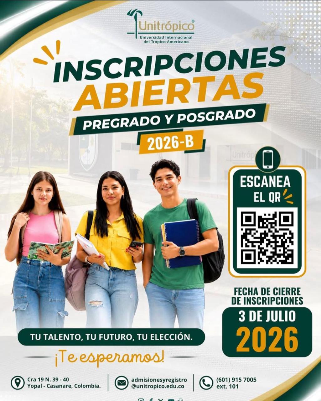 Inscripciones Admisiones Unitrópico