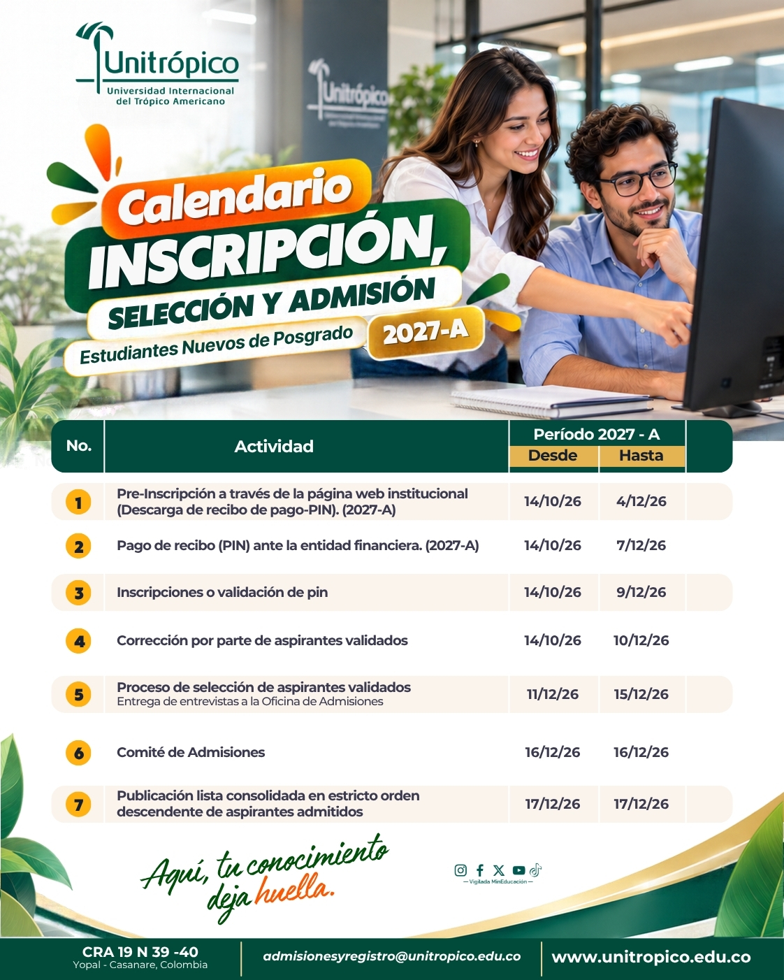 Calendario Posgrado
